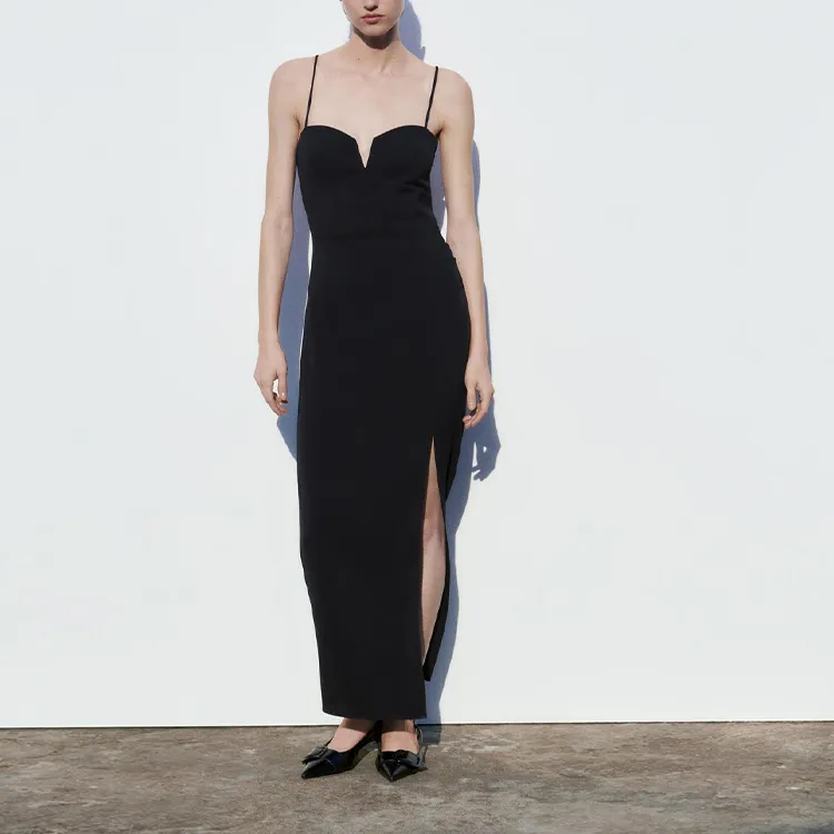 ZARA Slip Dresses Women's Black-2