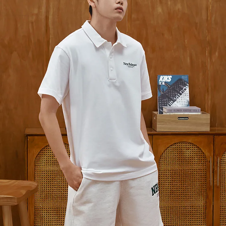 New Balance Polo Shirt Men's White-3
