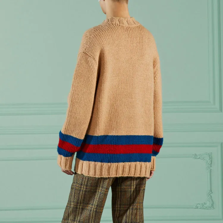 GUCCI Fine Mohair Wool Webbed Sweater-4