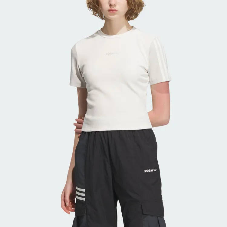 Adidas Originals Crop Tops Women's Pink White-1