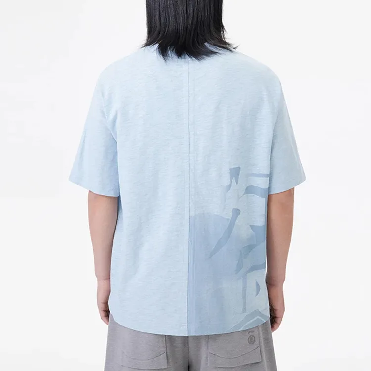 LiNing Li Ning X Jackie Chan Co branded Kung Fu Series T Shirts Men Celestial Blue-3