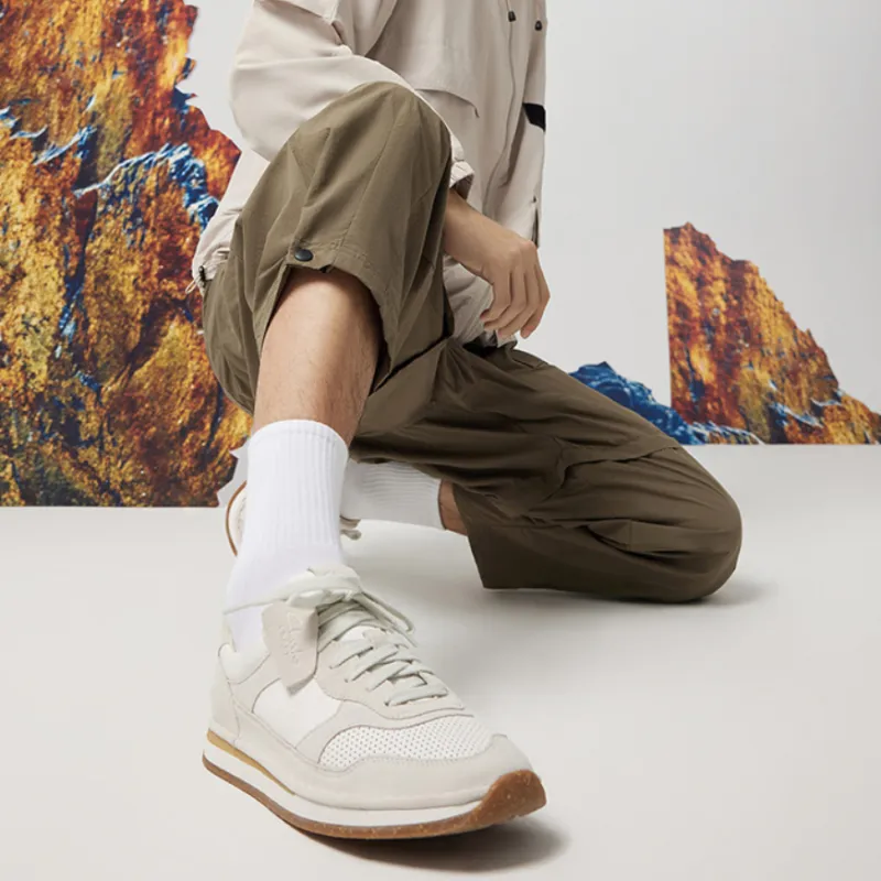Clarks Cushioning, Wear Resistant Low Top Sports Casual Shoes Men's White-3