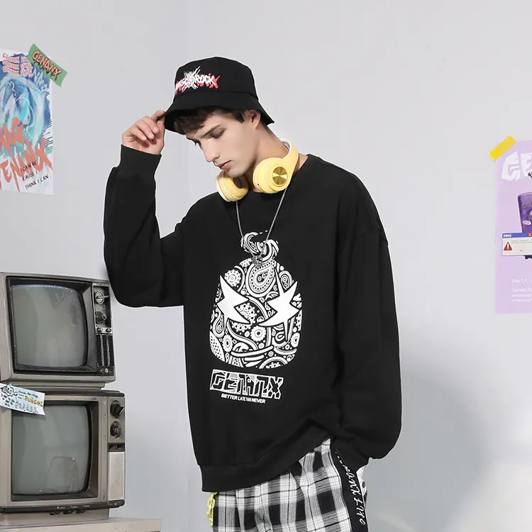 GENANX Crew Neck Loose Fit Regular Sweatshirt Unisex-4