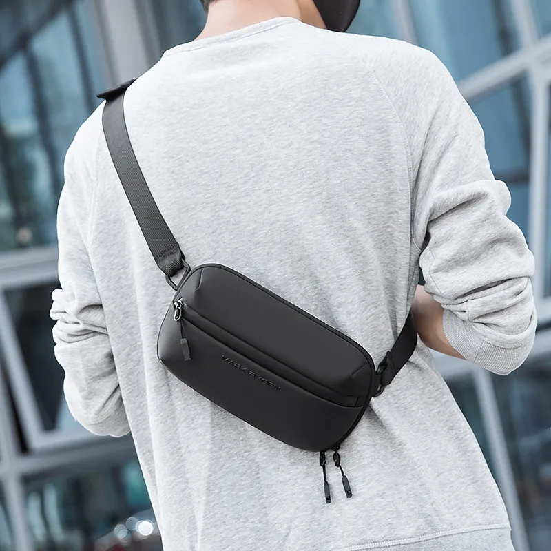 MARK RYDEN Oxford Sling Bag, Shoulder Bag, Crossbody Bag Men's Elegant Black-3