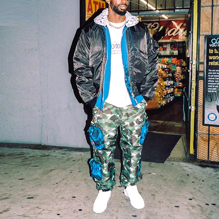 A BATHING APE X UNDEFEATED Camo Multi Pouch Pocket Pants-3