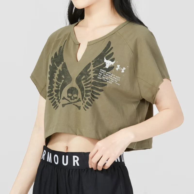 Under Armour Crop Tops Women's Brown-2