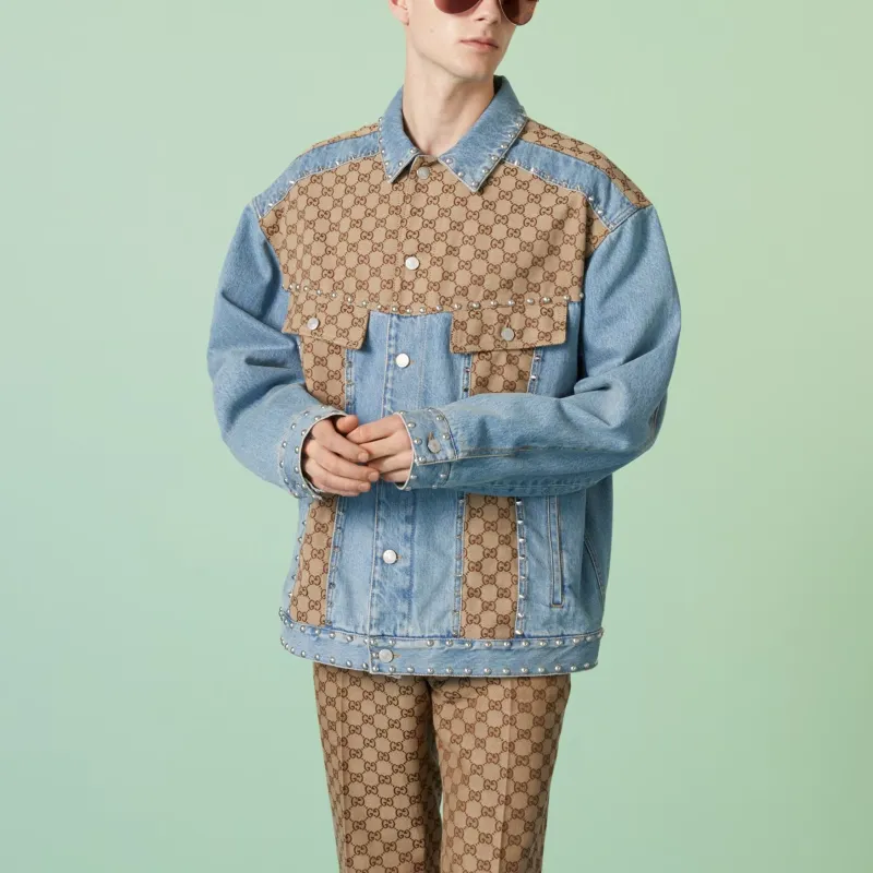 GUCCI Logo-print Panelled Denim Jacket-2