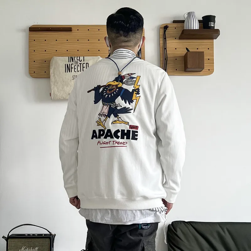VIP Crew Neck Loose Fit Sweatshirt Unisex White-3