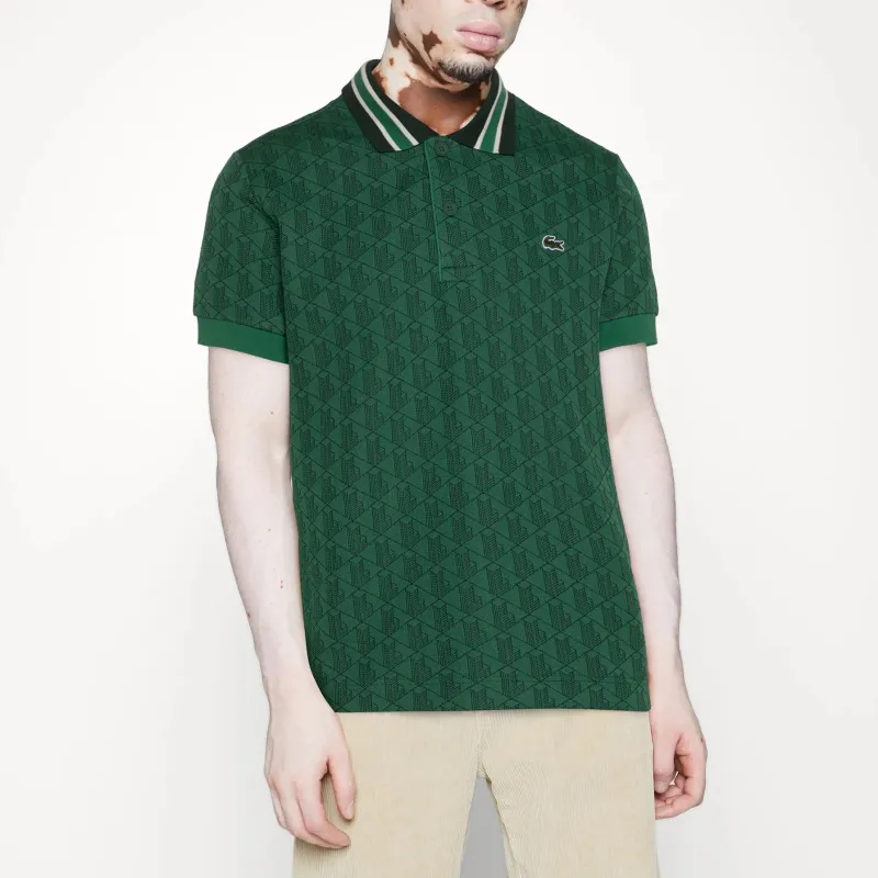 LACOSTE Geometric Pattern Logo appliqué Polo Shirt-2