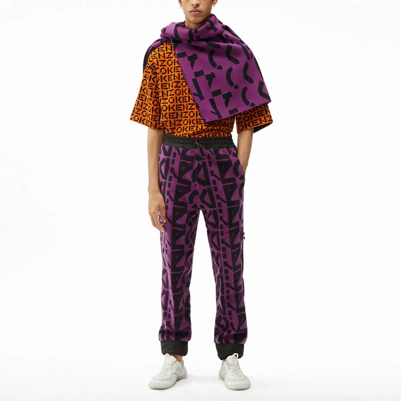KENZO SPORT Knitted Sweatpants Men Purple-2