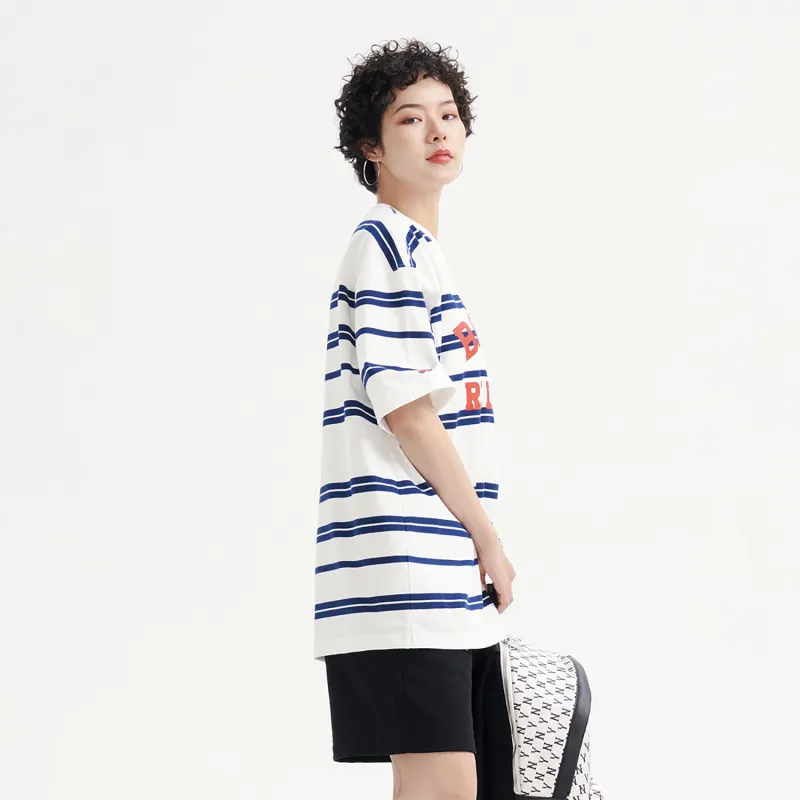 MLB Drop Shoulder Sleeve T Shirt Unisex Ivory White-6