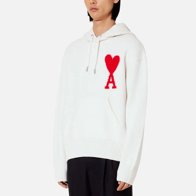 Ami Paris Ami De Coeur Merino Wool Knit Hoode-2