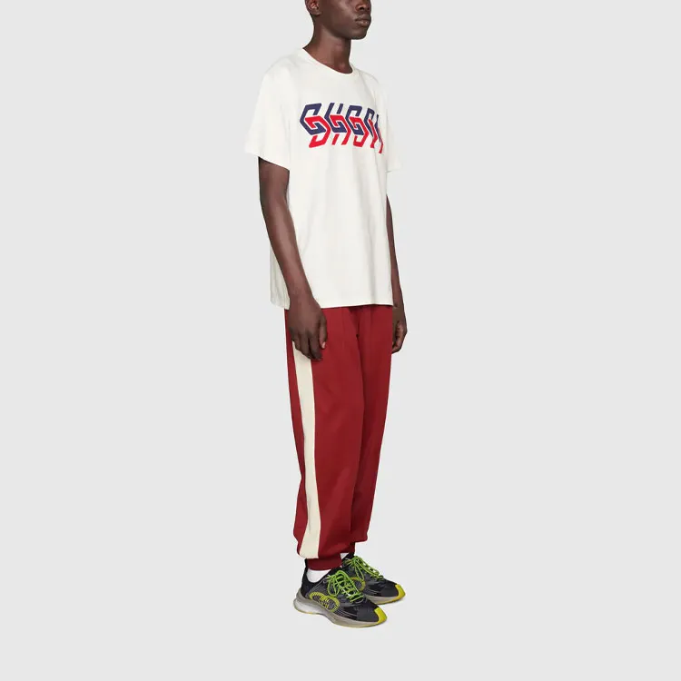 GUCCI Mirror Logo Print Short Sleeve T shirt-3