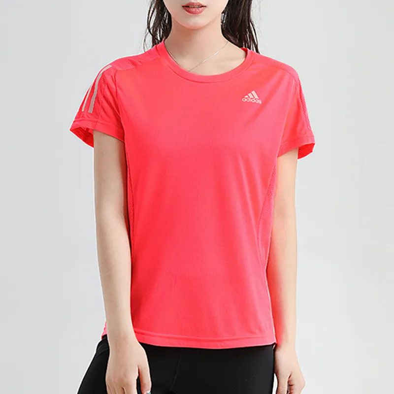 Adidas Raglan Sleeve T Shirt Women's Red-3