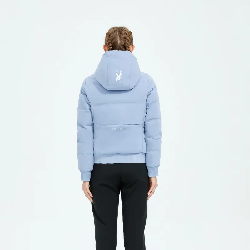 SPYDER Solid Color Hooded Down Jacket Women's-5