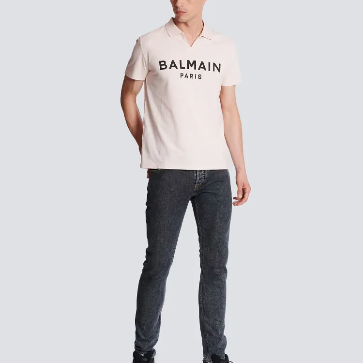 BALMAIN Polo Shirts Men Pink-1