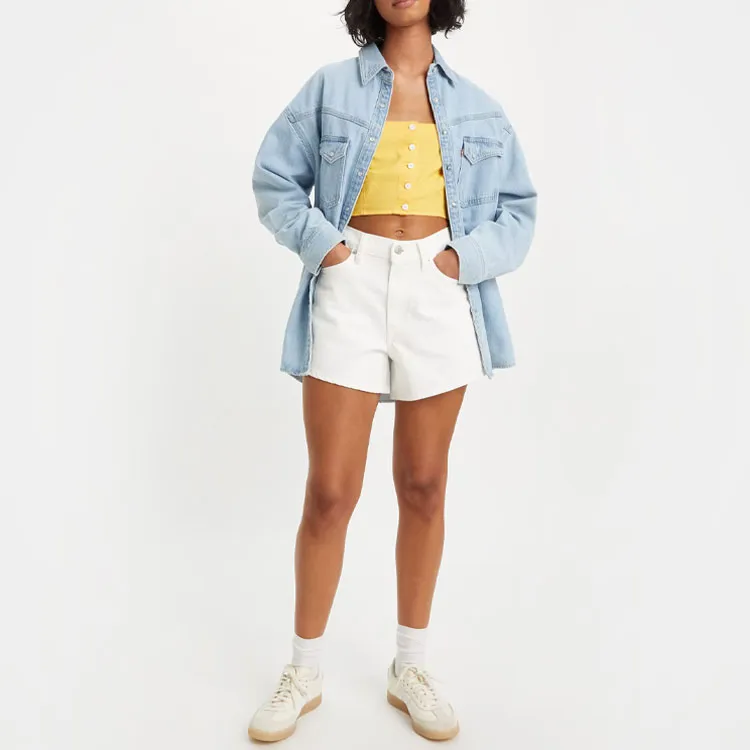 Levis Denim Shorts Women's White-1