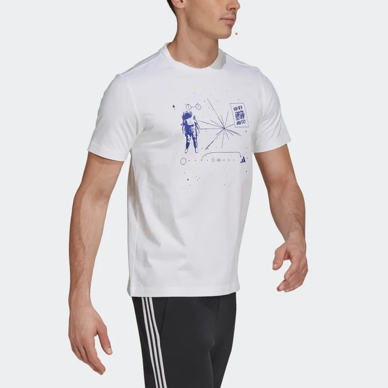 Adidas Set in Sleeve T Shirt Men's White-3