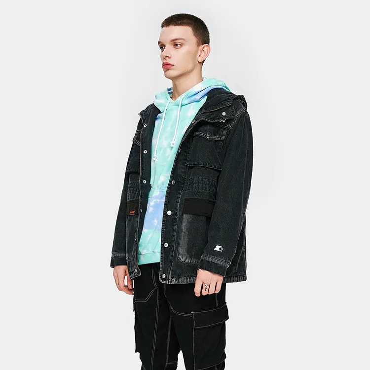 STARTER Denim Jackets Unisex Black-3