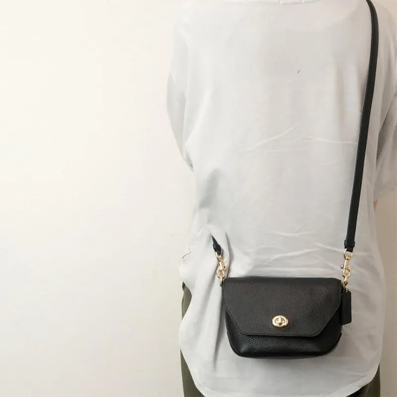 COACH Karlee Leather Crossbody Bag Women's Black-4
