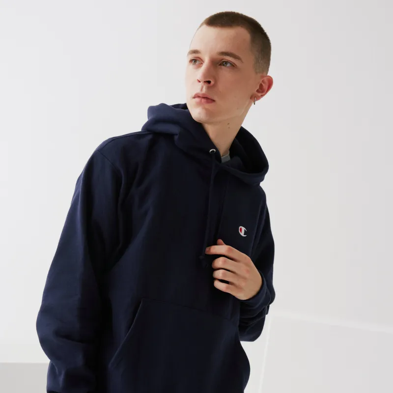 Champion Hooded Loose Fit Regular Sweatshirt Winter US Version Unisex Navy Blue-4