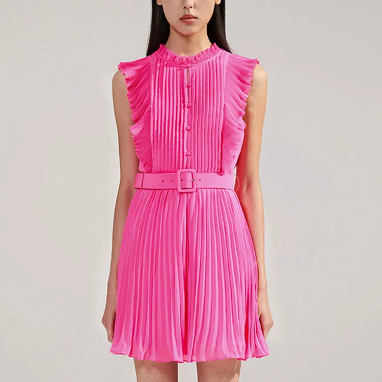 Self portrait Sleeveless Dresses Women's Neon Pink-3