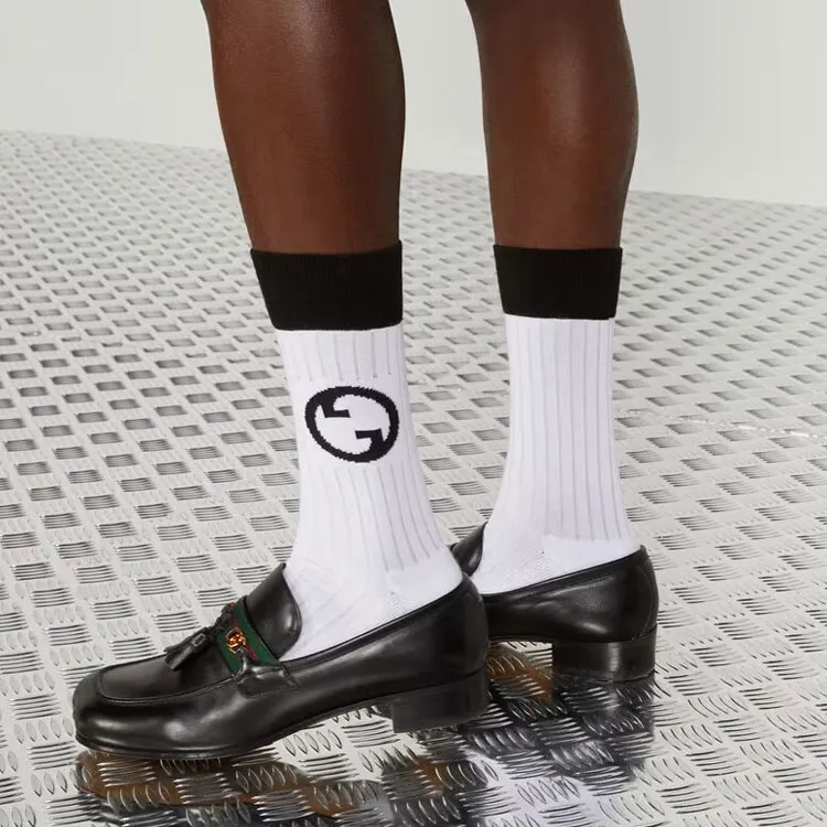 GUCCI Interlocking G Logo Embroidered Socks-2