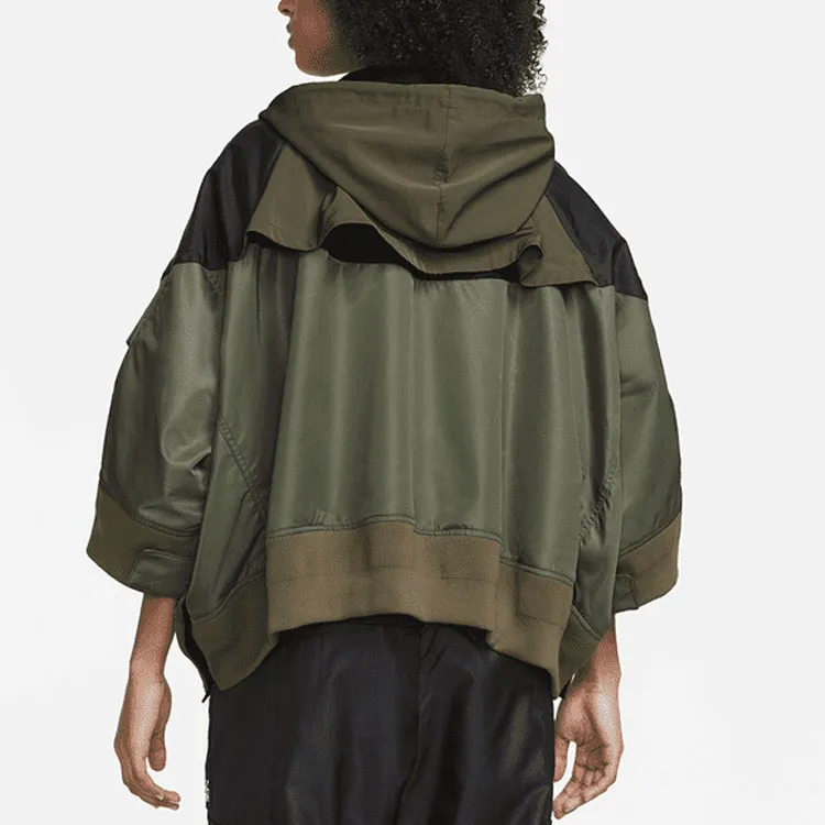Nike X Sacai Women'ss Full Zip Hooded Jacket Khaki-2