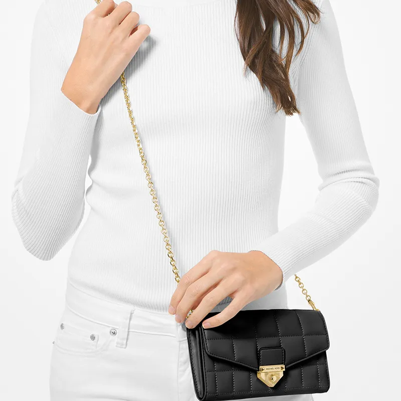 MICHAEL KORS Soho Sheepskin, Artificial Leather, Fabric Shoulder Bags Tubas Women's Black-5