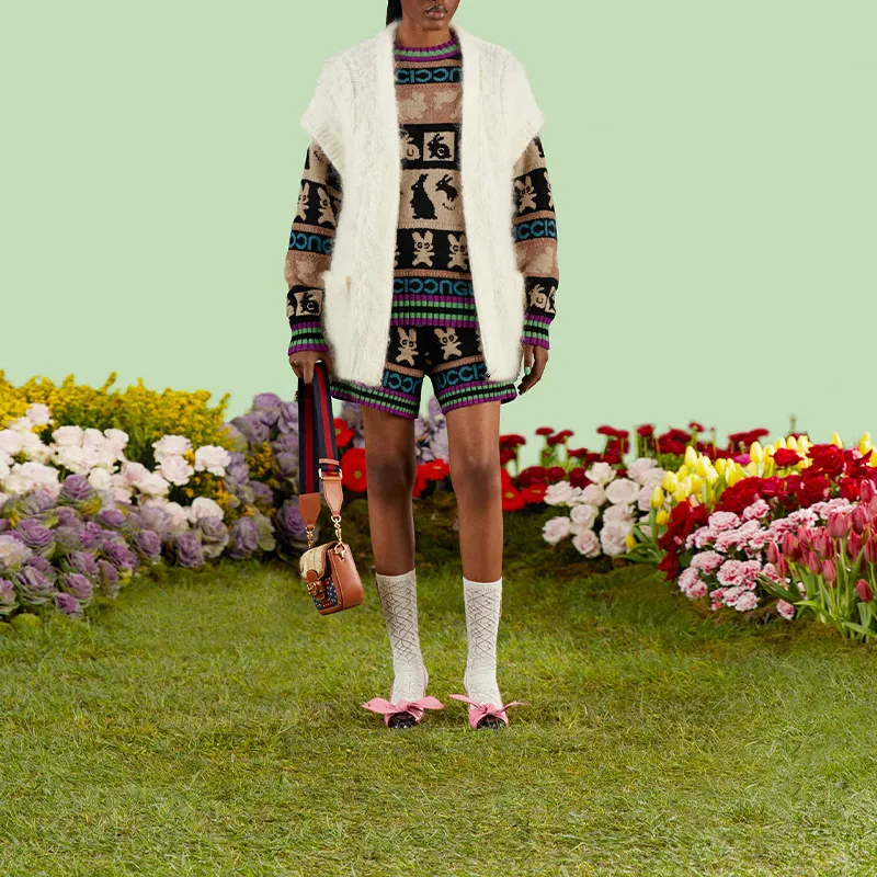 GUCCI Wool Patterned Jacquard Jumper-1