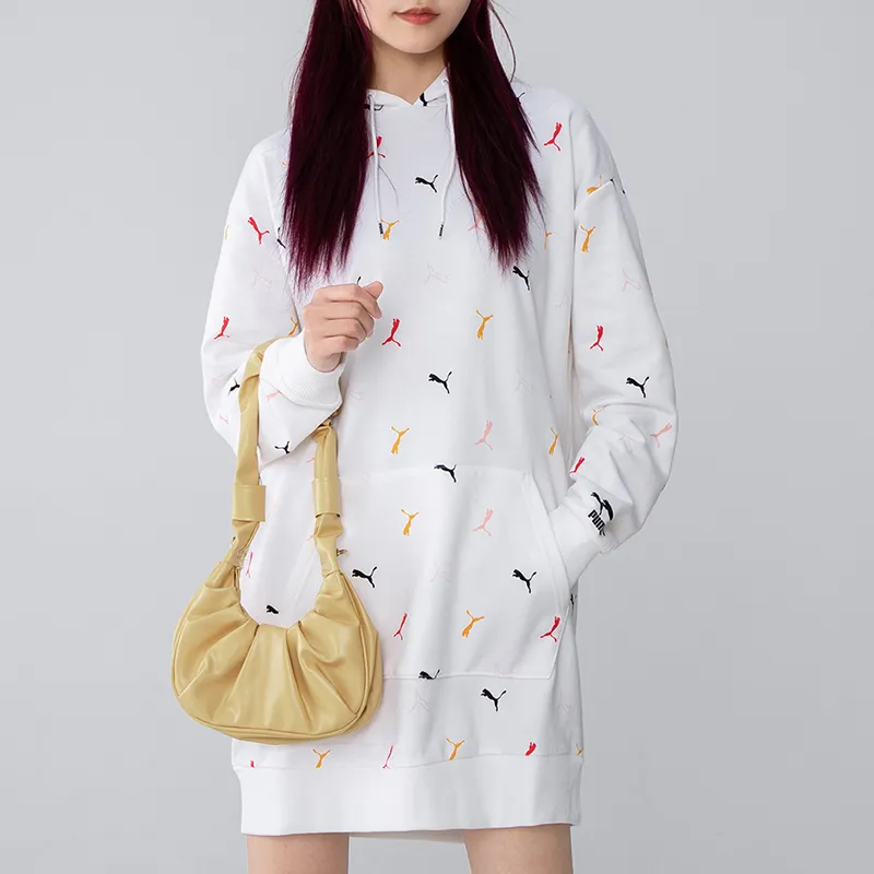 PUMA Long Sleeved Dresses Women's White-4