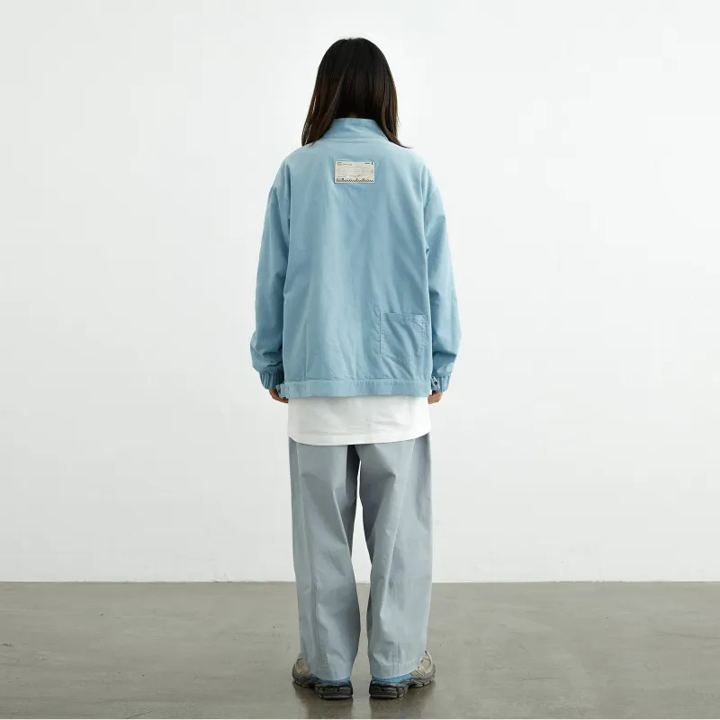 BLUELANDINC Loose Fit Moderate Workwear Jacket Women's Light Gray Blue-2