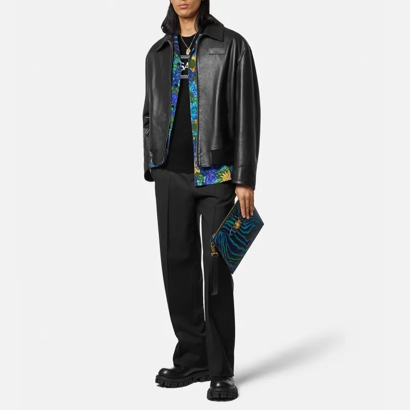 VERSACE Embroidered Logo Compact T Shirt-1