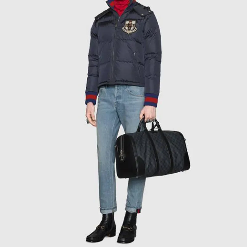 GUCCI PVC Shoulder Bag, Crossbody Bag, Handbag, Travel Bag Medium Size Men's Black-5