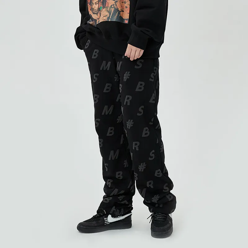 BENMYSHOWER Straight Casual Pants Fall Unisex-2