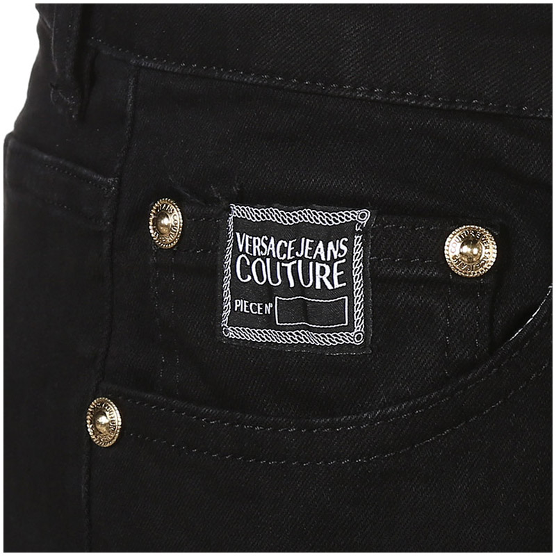 Logo Embroidered Jeans Black | VERSACE US