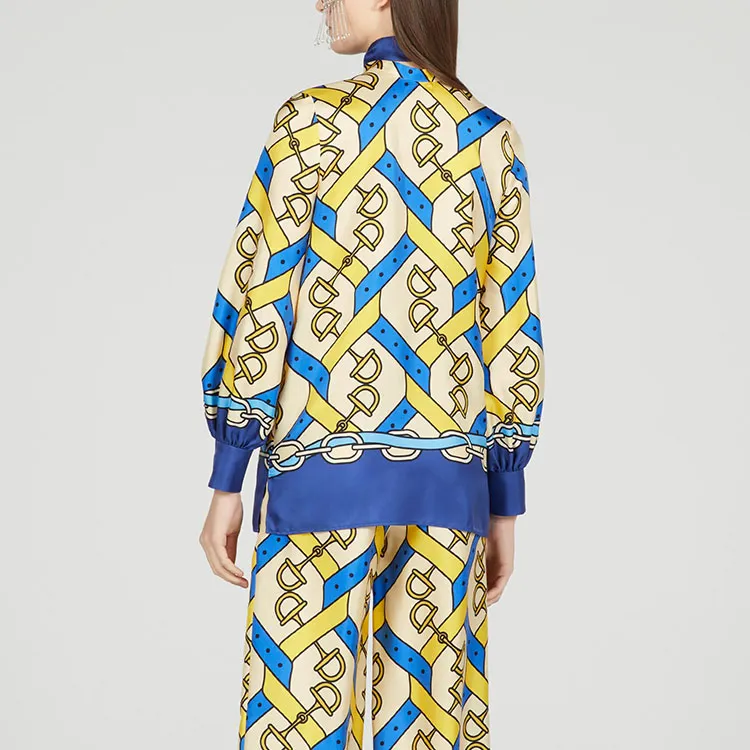 GUCCI Horsebit print Long sleeve Silk Shirt-3