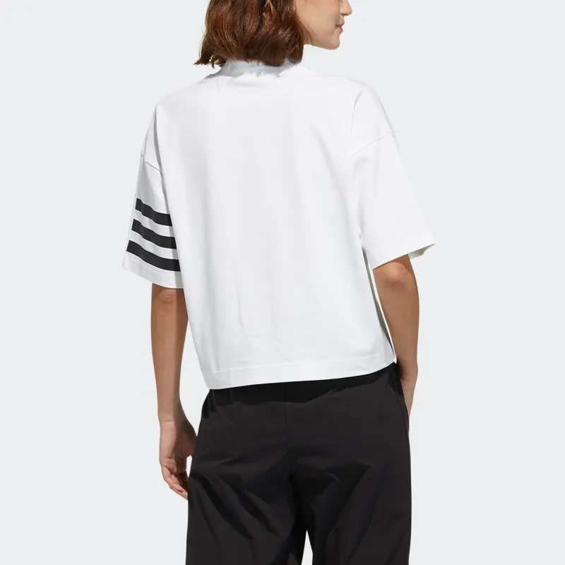 Adidas Neo Drop Shoulder Sleeve T Shirt Women's White-1