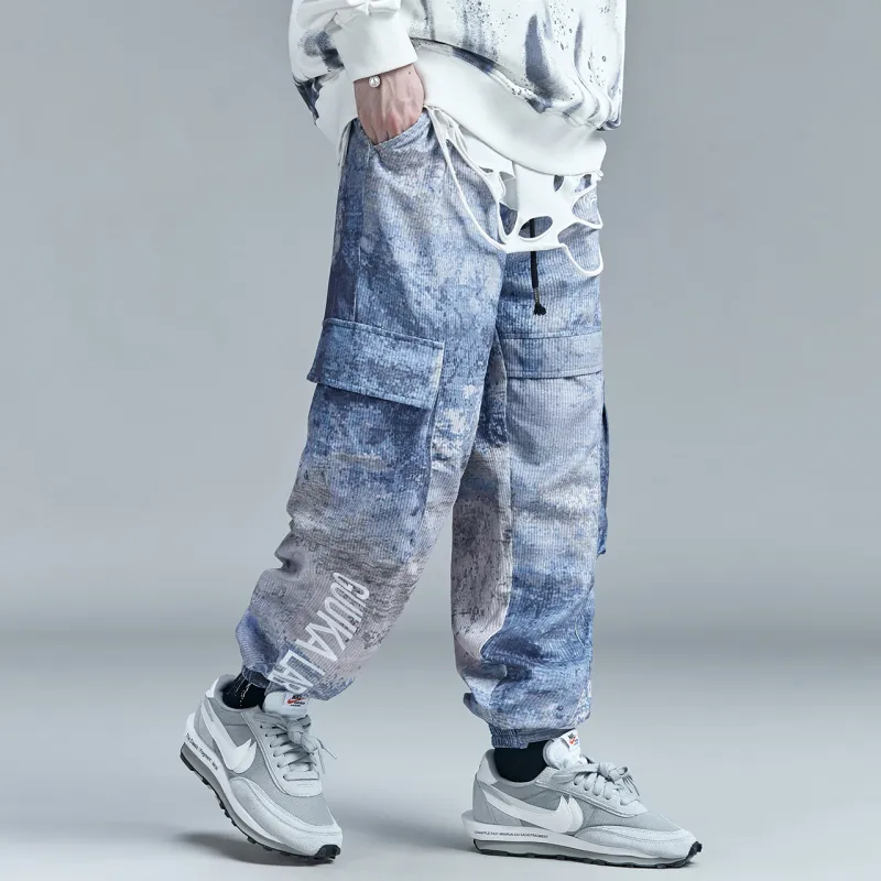 Guuka Casual Pants Men's Blue Gray-4