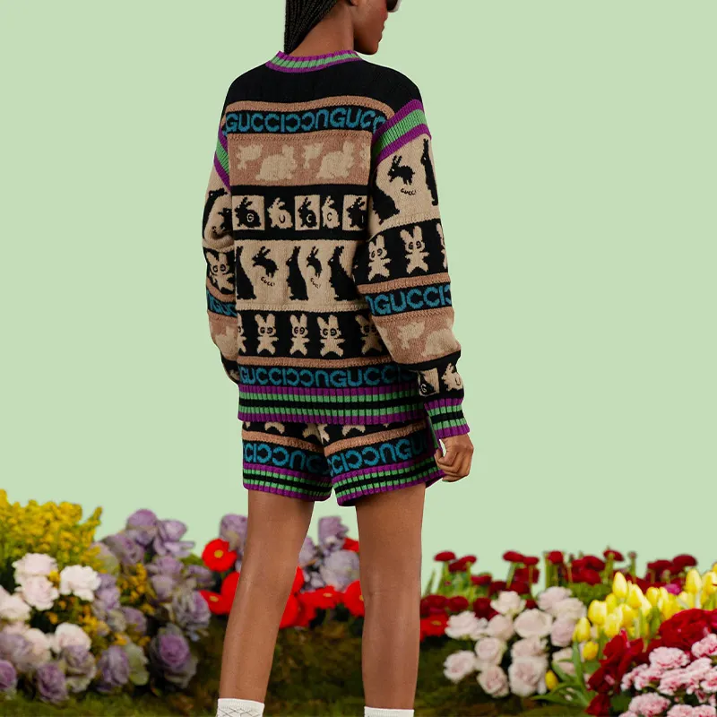 GUCCI Wool Patterned Jacquard Jumper-2