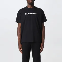 Burberry Logo Print Cotton Oversized T-shirt Black/White-5