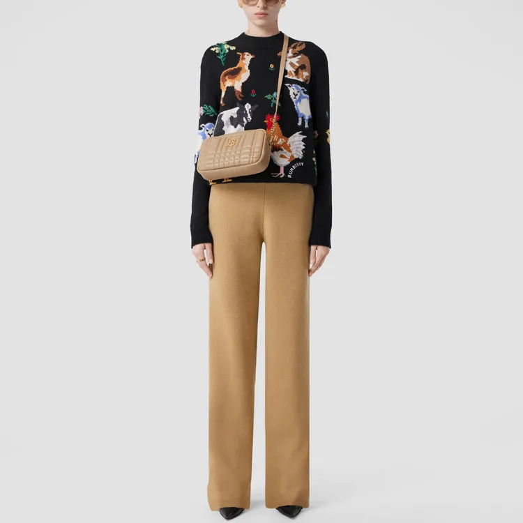 Burberry FW22 Casual Pants Women's Khaki-1