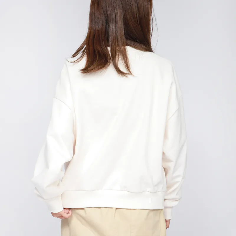 New Balance Crew Neck Loose Fit Sweatshirt Fall And Winter Spring Women's Ivory-3