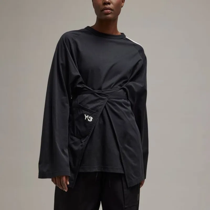 Adidas Y-3 Sail Closure Long Sleeve Tee Black-4