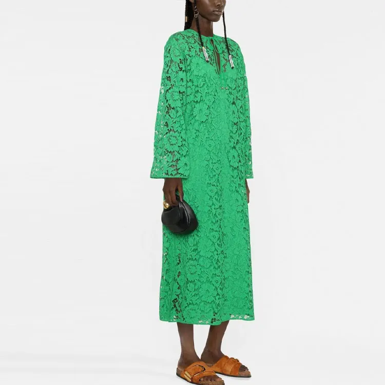 Valentino Long-Sleeved Dresses Women's Green-3