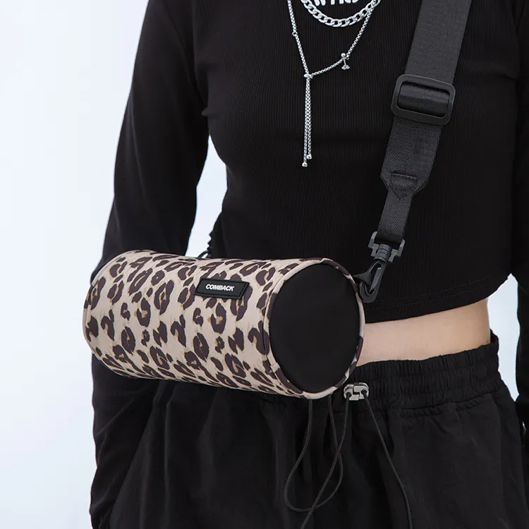 COMBACK Leather Cylinder Bag, Shoulder Bag Mini Unisex Camouflage/Black/Yellow NS-4