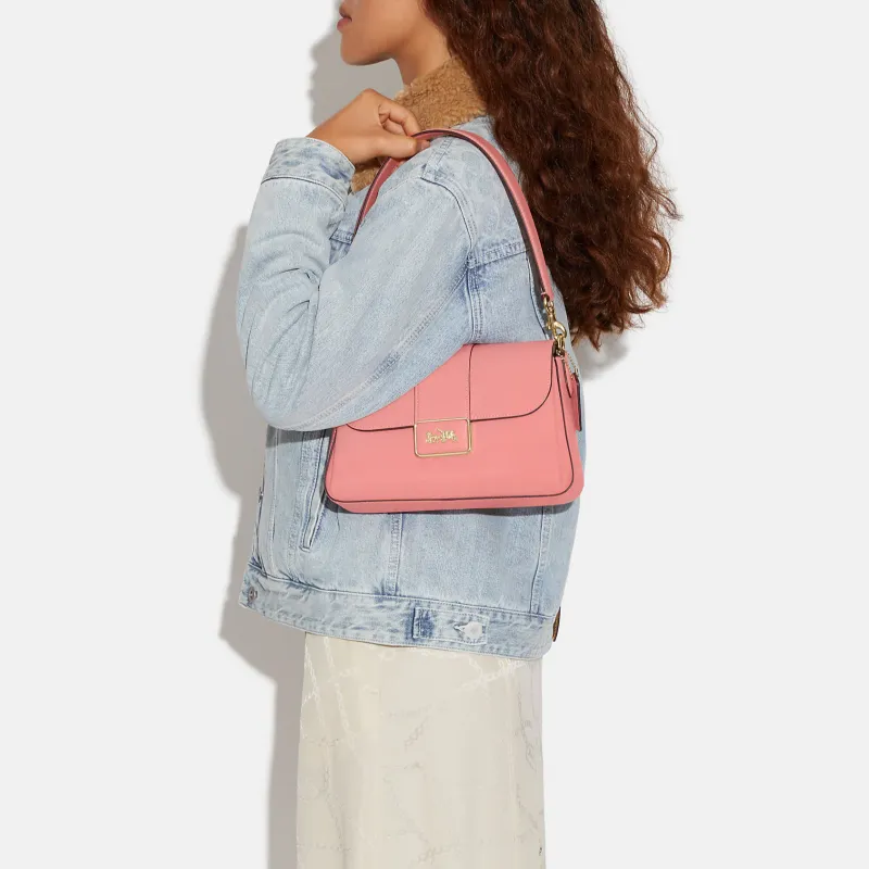 COACH Grace Cow Leather With Split Cow Leather Portable Crossbody Bag, Shoulder Bag Women's Candy Pink-4