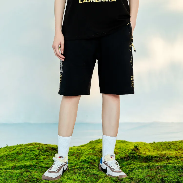 LAMLICKA Loose Fit Shorts Unisex Black-3