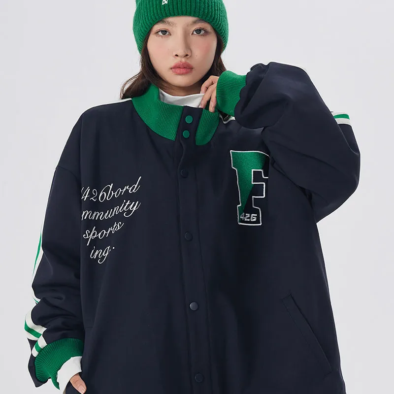 F426 Loose Fit Jacket Unisex Deep Navy Blue-3