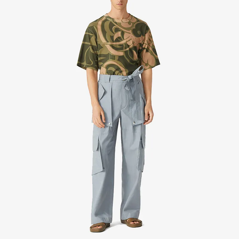 KENZO Casual Pants Men Gray Blue-4
